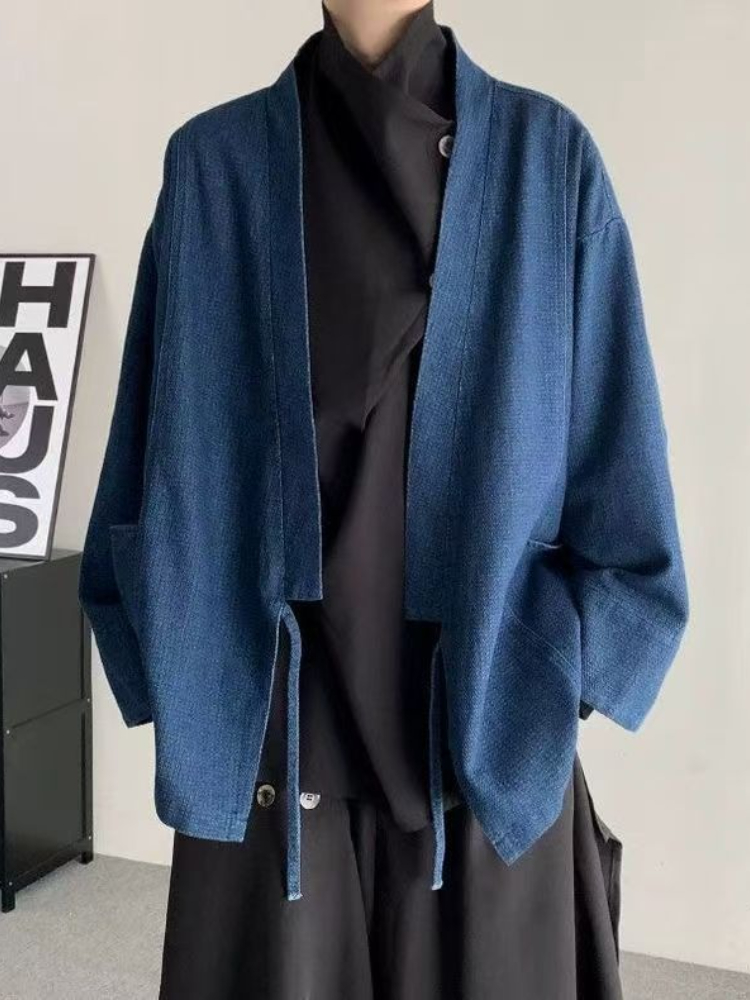 Haori Japanese Jacket - Винтажное джинсовое пальто в японском стиле