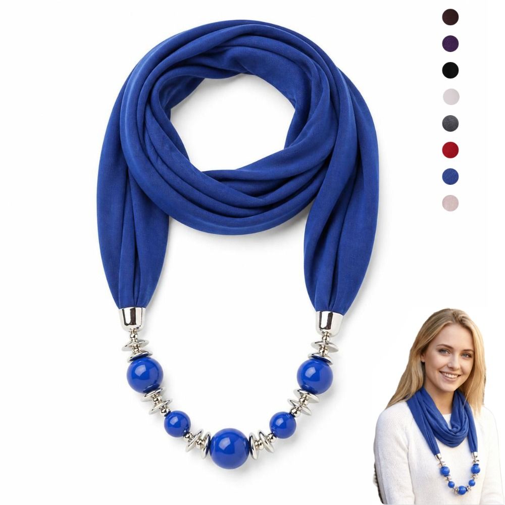 Ethnic Fashion Accessories - Шифоновый шарф-кулон с бусинами в этническом