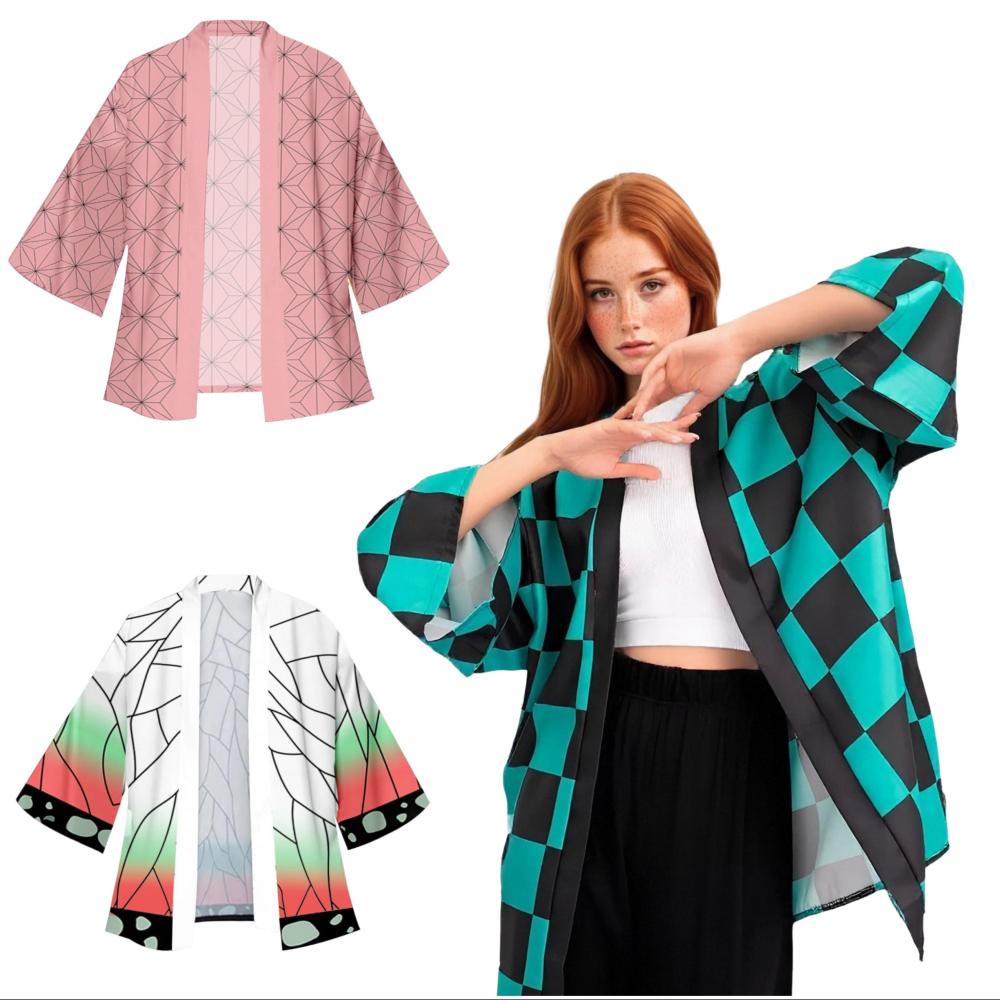 Haori Japanese Jacket - Мужское японское аниме самурай Танджиро Камадо