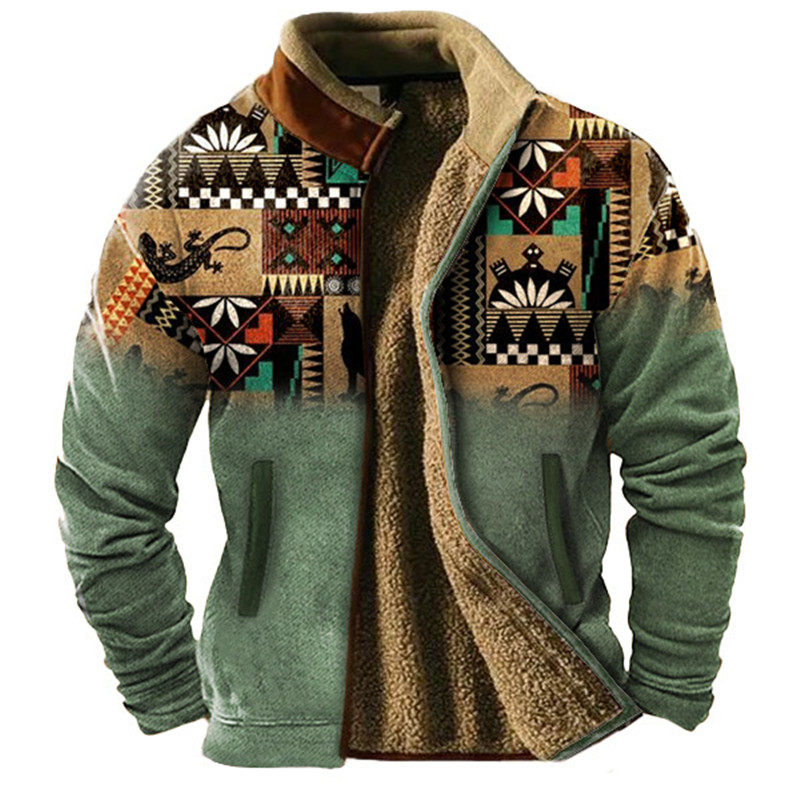 Ethnic Wear Men'S Fashion - Зимняя мужская куртка на шерстяной подкладке