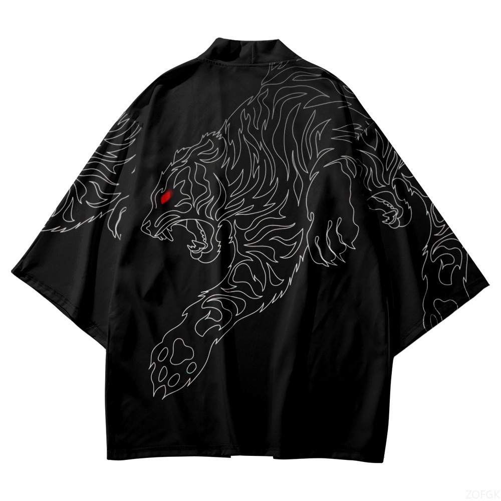 Черное кимоно с открытым ворот – обзор и цена Haori Japanese Jacket
