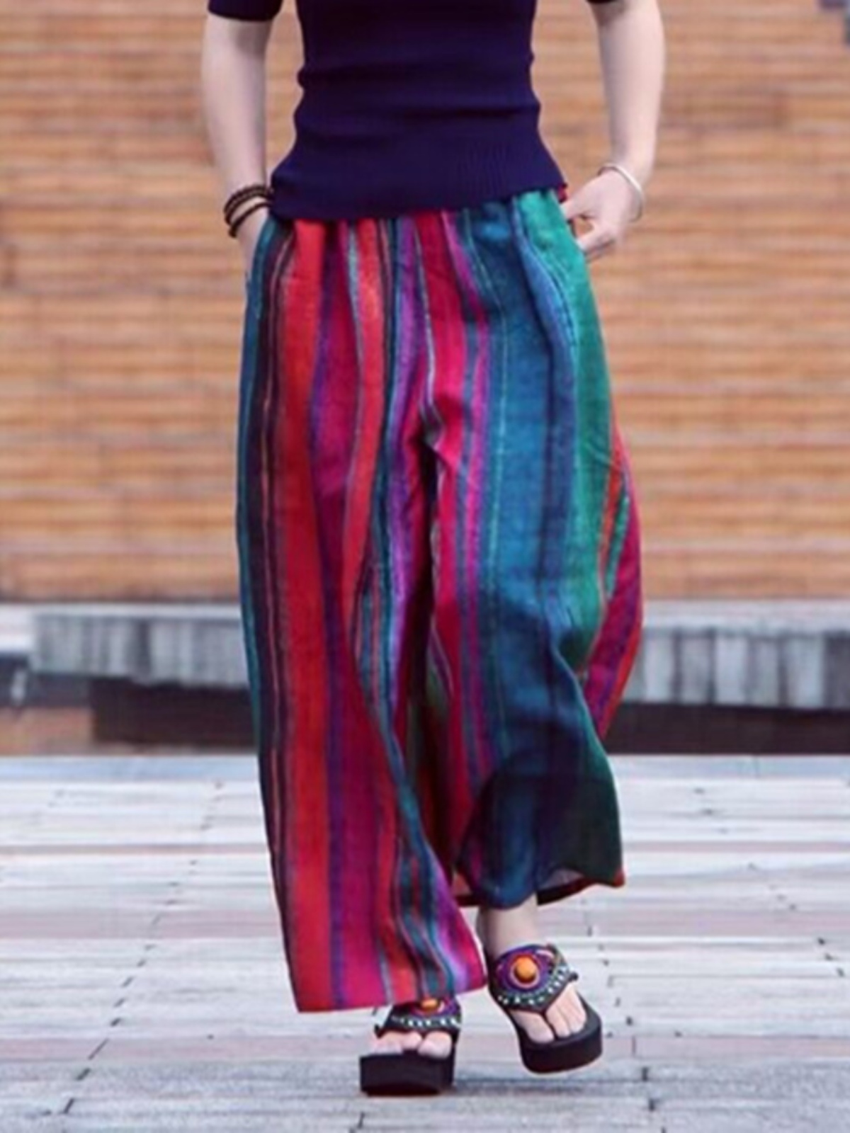 Летние повседневные широкие бр – обзор и цена Ethnic Fashion Style
